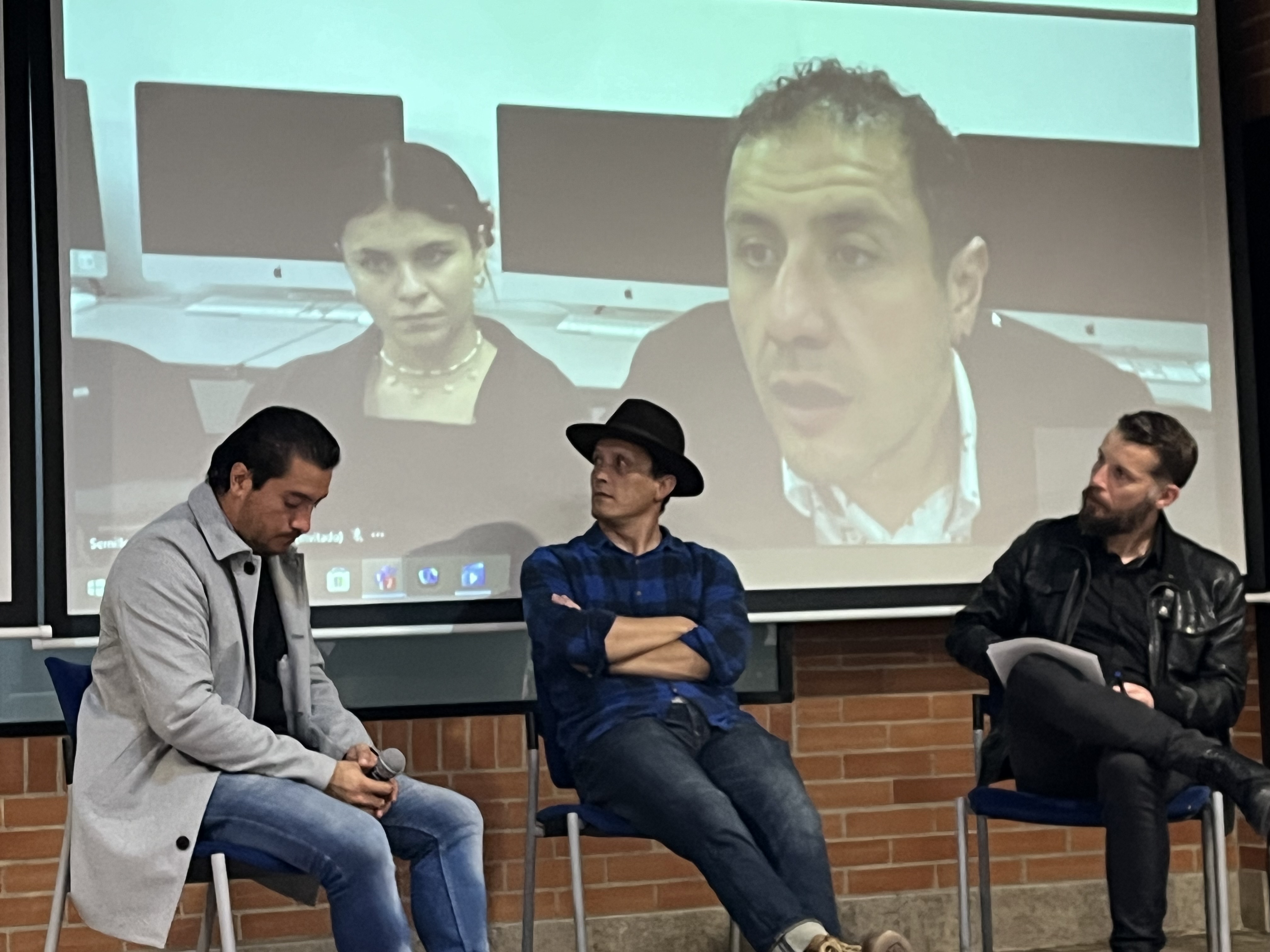 conversatorio de investigación – creación con los profesores: Fabián Gómez, Jorge Sánchez y Jaime Cortés, moderado por el profesor Jonnathan Blake